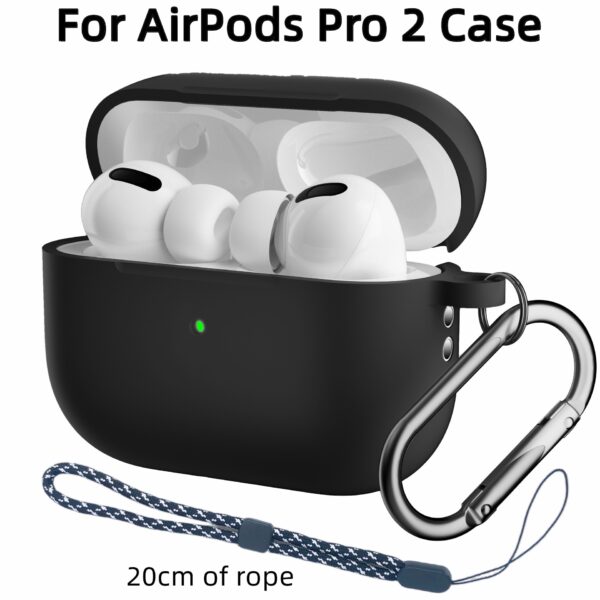 כיסוי סיליקון לאיירפודס 2 - AirPods Pro 2 Case with Keychain/Hand Strap