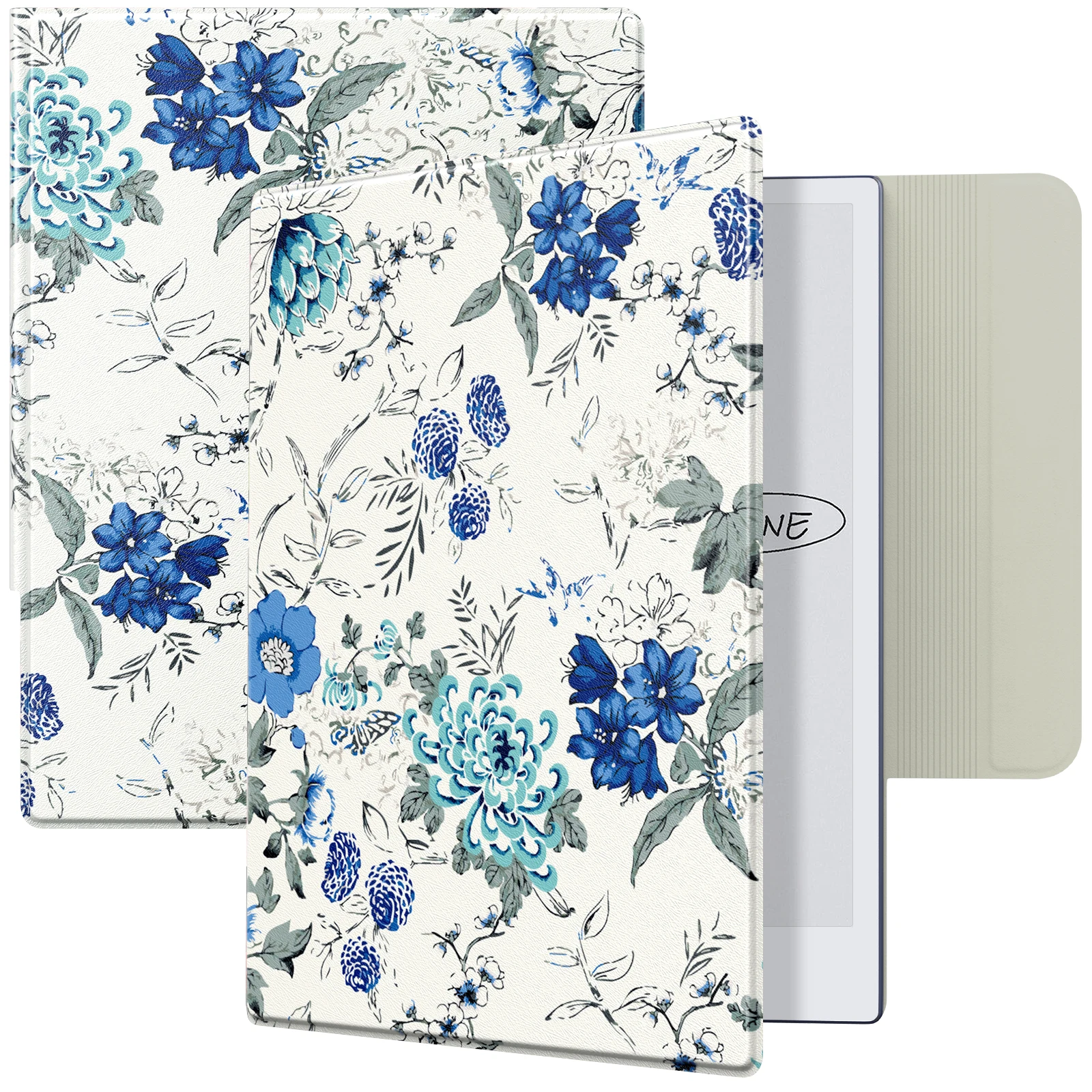 White Blue Floral